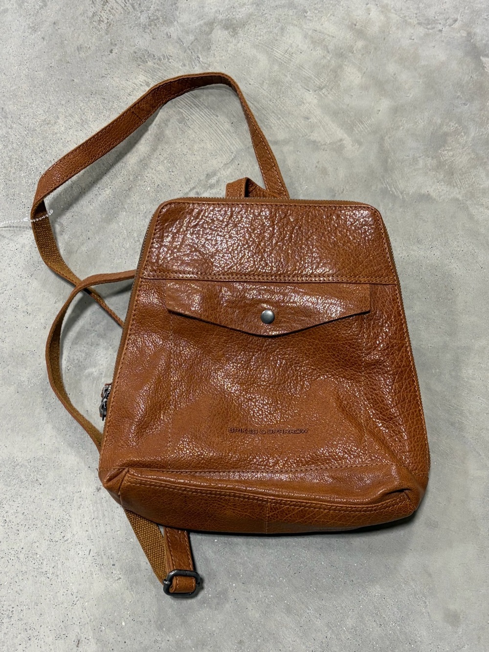 Spikes & Sparrow Brown Leather Backpack